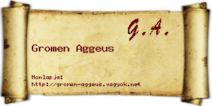 Gromen Aggeus névjegykártya